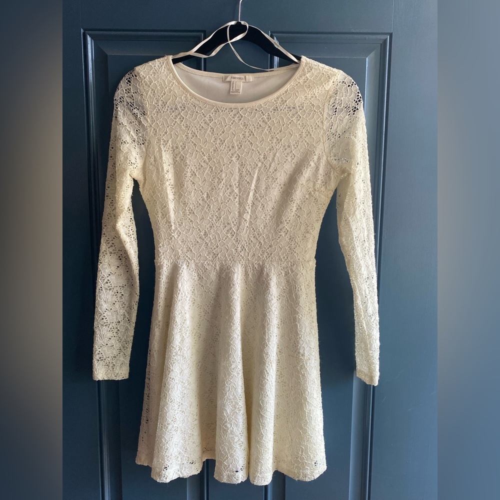 Forever21 size small skater dress, cream lace
